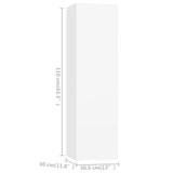 4 Piece TV Cabinet Set White Engineered Wood - Low Angle