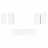 6 Piece TV Cabinet Set White Engineered Wood - 45-Degree Angle
