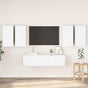 6 Piece TV Cabinet Set White Engineered Wood