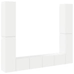 6 Piece TV Cabinet Set White Engineered Wood