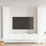 6 Piece TV Cabinet Set White Engineered Wood