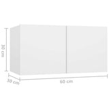 6 Piece TV Cabinet Set White Engineered Wood - Rear View
