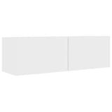 6 Piece TV Cabinet Set White Engineered Wood - Top-Down View