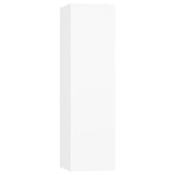 4 Piece TV Cabinet Set White Engineered Wood - 45-Degree Angle
