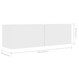 4 Piece TV Cabinet Set White Engineered Wood - Rear View