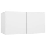 4 Piece TV Cabinet Set White Engineered Wood - 45-Degree Angle