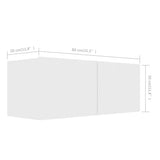 4 Piece TV Cabinet Set White Engineered Wood - Rear View