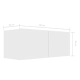 8 Piece TV Cabinet Set White Engineered Wood - Low Angle
