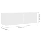 5 Piece TV Cabinet Set White Engineered Wood - Low Angle