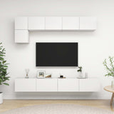 5 Piece TV Cabinet Set White Engineered Wood