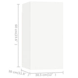 6 Piece TV Cabinet Set White Engineered Wood