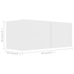 2 Piece TV Cabinet Set White Engineered Wood