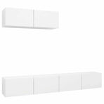 3 Piece TV Cabinet Set White Engineered Wood, image 2