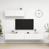 3 Piece TV Cabinet Set White Engineered Wood