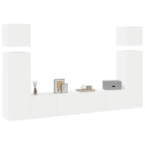 8 Piece TV Cabinet Set White Engineered Wood - Side View
