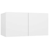 4 Piece TV Cabinet Set White Engineered Wood