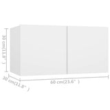 4 Piece TV Cabinet Set White Engineered Wood