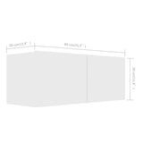 4 Piece TV Cabinet Set White Engineered Wood - Rear View