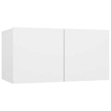 7 Piece TV Cabinet Set White Engineered Wood - Top-Down View