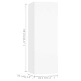 6 Piece TV Cabinet Set White Engineered Wood - Low Angle