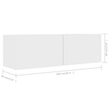 5 Piece TV Cabinet Set White Engineered Wood - 45-Degree Angle