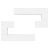 8 Piece TV Cabinet Set White Engineered Wood - Close-Up Angle