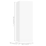 4 Piece TV Cabinet Set White Engineered Wood - Close-Up Angle