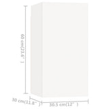 4 Piece TV Cabinet Set White Engineered Wood - Low Angle