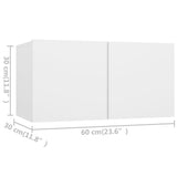 4 Piece TV Cabinet Set White Engineered Wood
