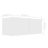 4 Piece TV Cabinet Set White Engineered Wood - Close-Up Angle