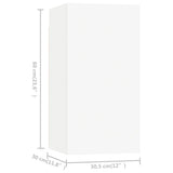 4 Piece TV Cabinet Set White Engineered Wood - Low Angle