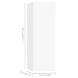 4 Piece TV Cabinet Set White Engineered Wood - Low Angle