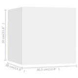 Wall Mounted TV Cabinets 8 pcs White 30.5x30x30 cm - 45-Degree Angle