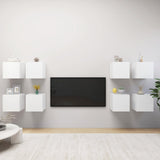 Wall Mounted TV Cabinets 8 pcs White 30.5x30x30 cm