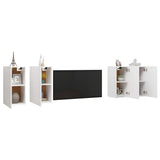 TV Cabinets 4 pcs White 30.5x30x60 cm Engineered Wood - Side View