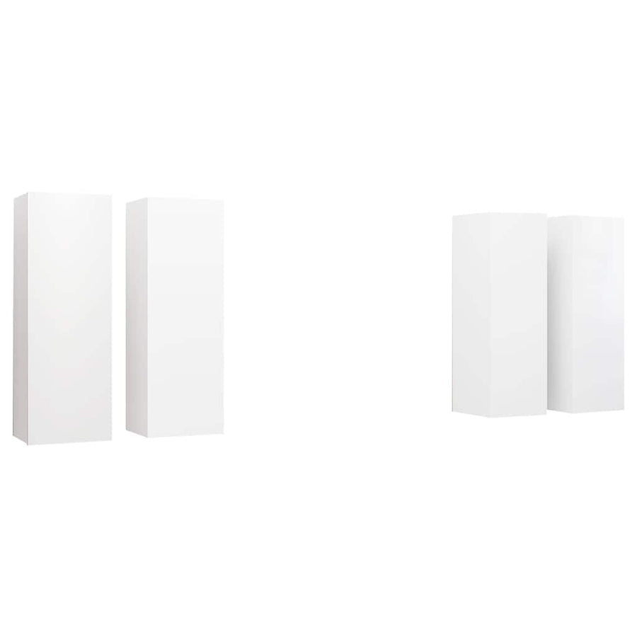 4 Piece TV Cabinet Set White 30,5x30x90 cm Engineered Wood