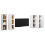 4 Piece TV Cabinet Set White 30,5x30x90 cm Engineered Wood