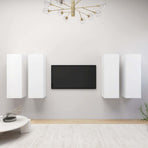 4 Piece TV Cabinet Set White 30,5x30x90 cm Engineered Wood
