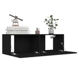 TV Cabinets 4 pcs Black 100x30x30 cm Engineered Wood - Top-Down View