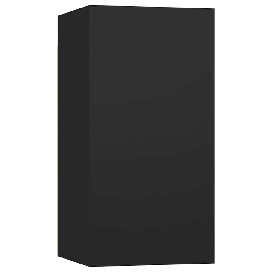 4 Piece TV Cabinet Set Black Engineered Wood
