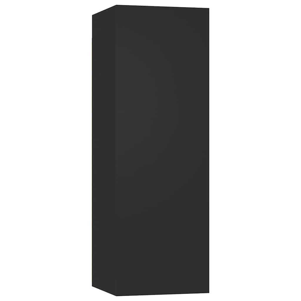 5 Piece TV Cabinet Set Black Engineered Wood