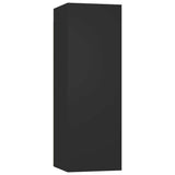 5 Piece TV Cabinet Set Black Engineered Wood