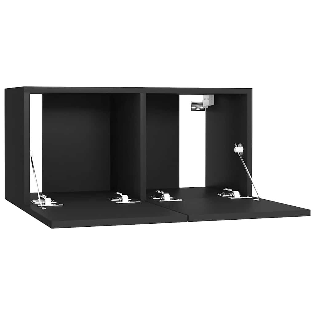 5 Piece TV Cabinet Set Black Engineered Wood