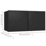 5 Piece TV Cabinet Set Black Engineered Wood - Extra Image