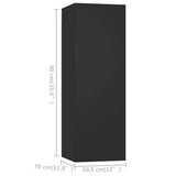 5 Piece TV Cabinet Set Black Engineered Wood