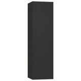 8 Piece TV Cabinet Set Black Engineered Wood - Low Angle