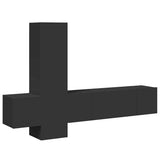 5 Piece TV Cabinet Set Black Engineered Wood