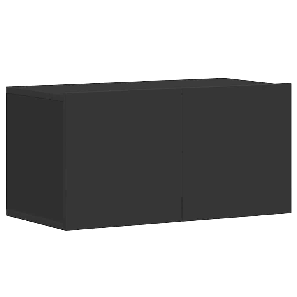 5 Piece TV Cabinet Set Black Engineered Wood