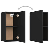 5 Piece TV Cabinet Set Black Engineered Wood - Low Angle