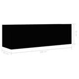 3 Piece TV Cabinet Set Black Engineered Wood - Low Angle